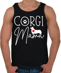 printfashion Corgi mama - Férfi atléta - Fekete (6972538)