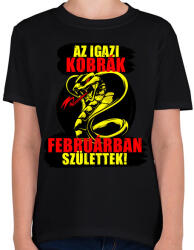 printfashion Februári Kobra - Gyerek póló - Fekete (6049429)