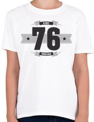 printfashion b-day-76-dark-lightgrey - Gyerek póló - Fehér (516126)