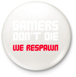 printfashion Gamer - Kitűző, hűtőmágnes - Fehér (11401991)