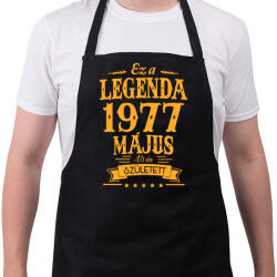 printfashion Ez a legenda 1977 május 14-én született - Kötény - Fekete (4927966)