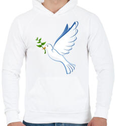 printfashion Békegalamb - Férfi kapucnis pulóver - Fehér (12021617)