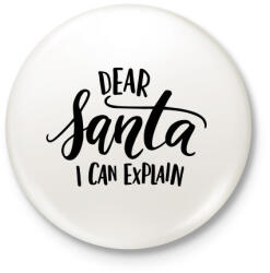 printfashion Dear Santa - Kitűző, hűtőmágnes - Fehér (3078424)