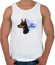 printfashion I love my german doberman - Férfi atléta - Fehér (14386426)