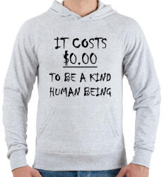 printfashion Ingyen van a kedves személyiség - Férfi kapucnis pulóver - Sport szürke (1362044)