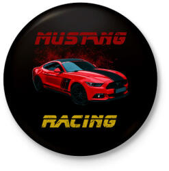 printfashion mustang racing - Kitűző, hűtőmágnes - Fekete (3101107)
