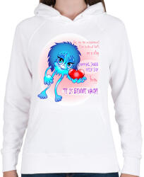printfashion Csajozós póló - Női kapucnis pulóver - Fehér (11817027)