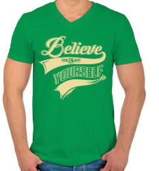 printfashion Higgy magadban! - Férfi V-nyakú póló - Zöld (168015)
