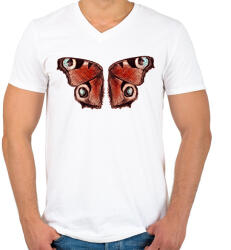 printfashion Nappali pávaszem szárnyai - Férfi V-nyakú póló - Fehér (15471286)