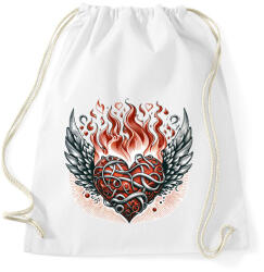 printfashion Lángoló Szív - Sportzsák, Tornazsák - Fehér (15943981)