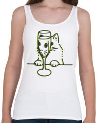 printfashion Cica alkohol problémákkal - Női atléta - Fehér (4176515)