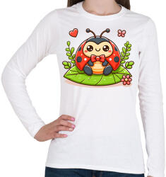 printfashion Cute Ladybug - Női hosszú ujjú póló - Fehér (15958768)