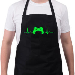 printfashion EKG gamer - Kötény - Fekete (7944171)