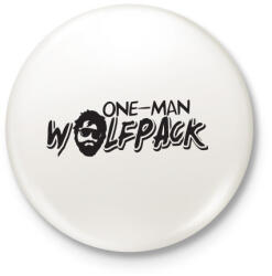 printfashion Egytagú farkasfalka - Kitűző, hűtőmágnes - Fehér (3075959)