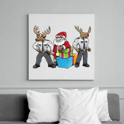 printfashion Santa Security - Vászonkép - Fehér (6622423)