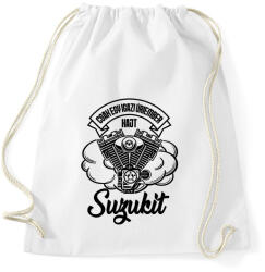 printfashion Csak egy igazi úriember hajt Suzukit - Sportzsák, Tornazsák - Fehér (4337679)