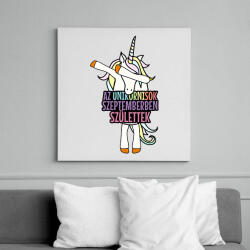 printfashion Unikornis szülinap szeptember - Vászonkép - Fehér (6628742)