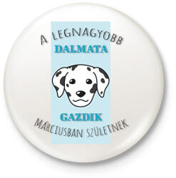 printfashion Legjobb gazdik - Dalmata - Hónappal - Kitűző, hűtőmágnes - Fehér (6299220)