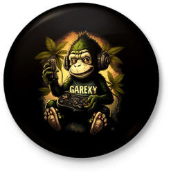 printfashion Gamer monkey - Kitűző, hűtőmágnes - Fekete (12423068)