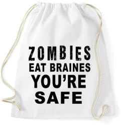 printfashion A zombik agyat esznek! - Sportzsák, Tornazsák - Fehér (1846912)