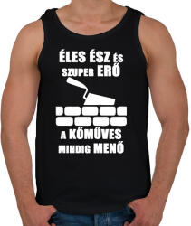 printfashion menő kőműves - Férfi atléta - Fekete (1631640)