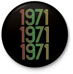 printfashion 1971 - Kitűző, hűtőmágnes - Fekete (4274363)