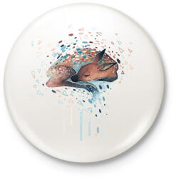 printfashion Watercolor painted Deer - Kitűző, hűtőmágnes - Fehér (3079127)