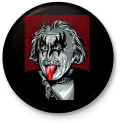 printfashion KISS: Einstein - Kitűző, hűtőmágnes - Fekete (3104381)