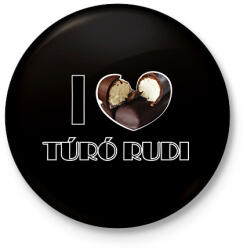 printfashion I love Túró rudi - Kitűző, hűtőmágnes - Fekete (11776175)