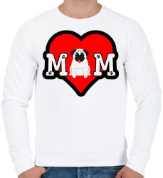 printfashion Mops mom - Férfi pulóver - Fehér (1836041)