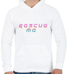 printfashion Rescue me - Férfi kapucnis pulóver - Fehér (2888371)