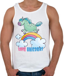 printfashion Love Unicorns - Férfi atléta - Fehér (1610643)