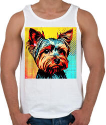 printfashion Graffiti Yorkshire terrier kutya - Férfi atléta - Fehér (13378422)