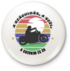 printfashion A száguldás, a szél - Suzuki - Kitűző, hűtőmágnes - Fehér (7207275)