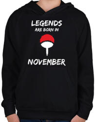 printfashion Naruto szülinap - November - Gyerek kapucnis pulóver - Fekete (2699357)