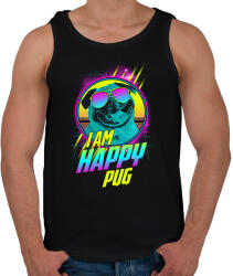 printfashion Boldog mopsz - Férfi atléta - Fekete (2299542)
