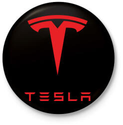 printfashion Tesla - Kitűző, hűtőmágnes - Fekete (3100183)
