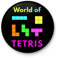 printfashion WORLD OF TETRIS - Kitűző, hűtőmágnes - Fekete (3097658)