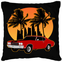 printfashion Muscle car - Párnahuzat, Díszpárnahuzat - Fekete (13280901)