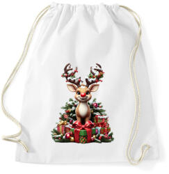 printfashion Rudolf, a piros orrú rénszarvas - Sportzsák, Tornazsák - Fehér (14953342)