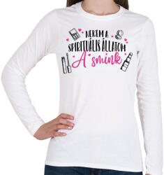 printfashion Spirituális állatom - Smink - Női hosszú ujjú póló - Fehér (8468225)