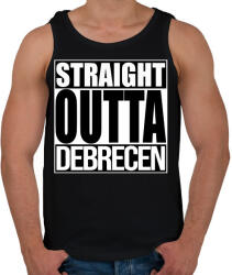 printfashion Straight Outta Debrecen - Férfi atléta - Fekete (934214)
