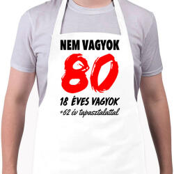 printfashion Nem vagyok 80! - Kötény - Fehér (4903731)