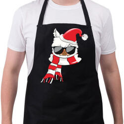 printfashion Téli cica - Kötény - Fekete (4931443)