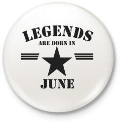 printfashion Legends are born in june - Kitűző, hűtőmágnes - Fehér (5172051)