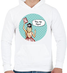 printfashion Kész, vége, megvan! - Férfi kapucnis pulóver - Fehér (6339614)