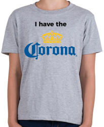 printfashion I have corona 2 - Gyerek póló - Sport szürke (2308238)