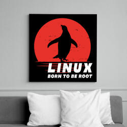 printfashion Linux - Born to be root - Vászonkép - Fekete (6655099)