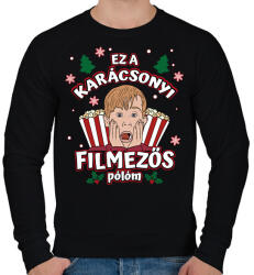 printfashion Karácsonyi filmezős póló - Férfi pulóver - Fekete (14915117)
