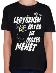 printfashion Legyőzném érted az összes méhet - páros minta - Gyerek póló - Fekete (16815782)